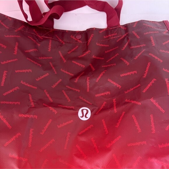 Lululemon Reusable Tote Bag Red Ombre Shopping Bag Snap Closure Authentic - Picture 2 of 8
